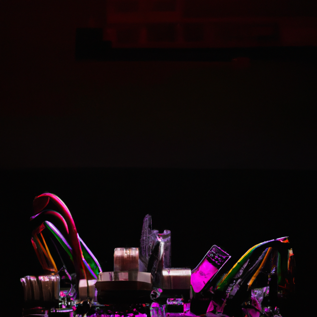 Carte microcontrôleur, câbles et LED, haute résolution, style minimal.